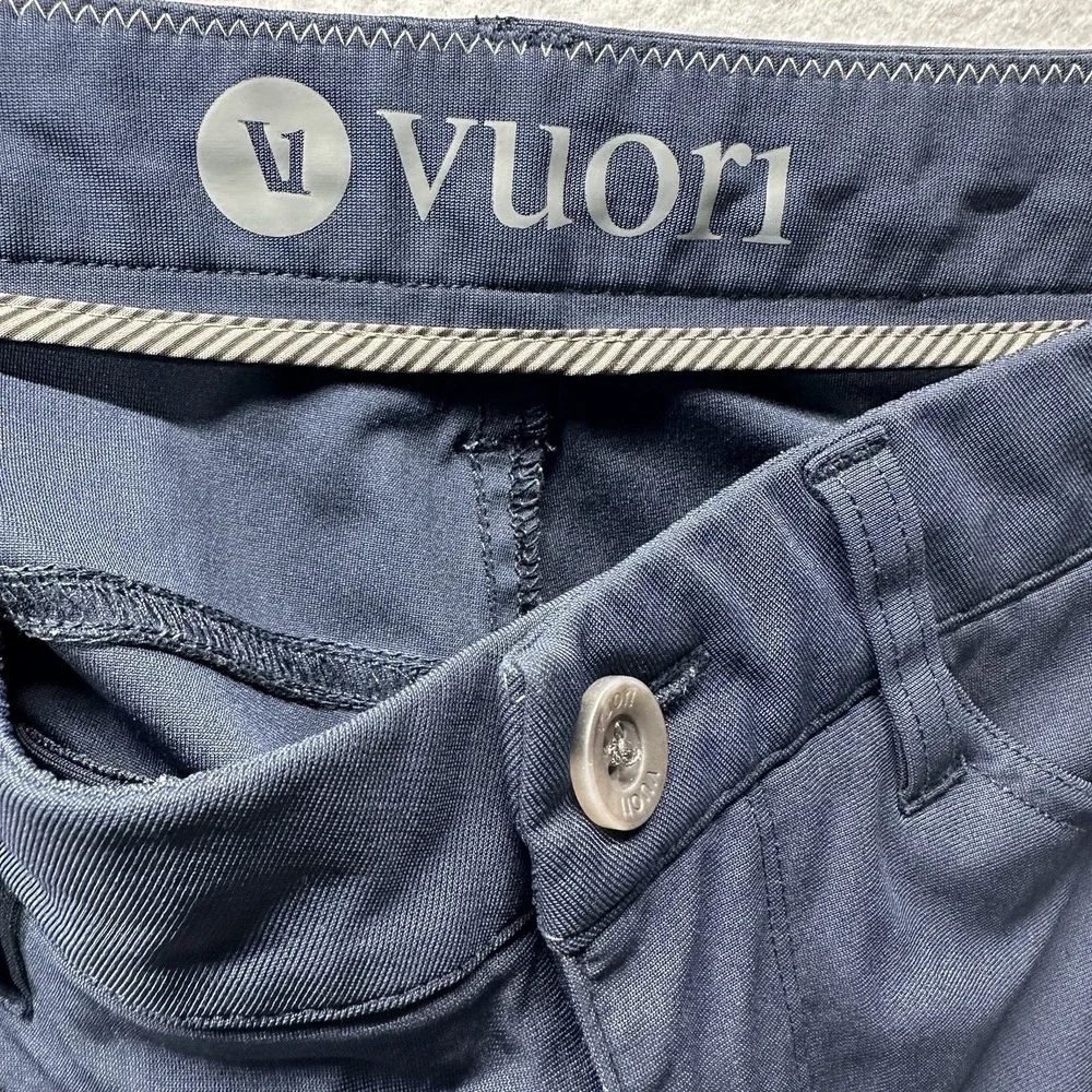 Vuori Pants Men 32 Short Slim Ink Navy Meta Ankle Stretch Comfort Office Outdoor